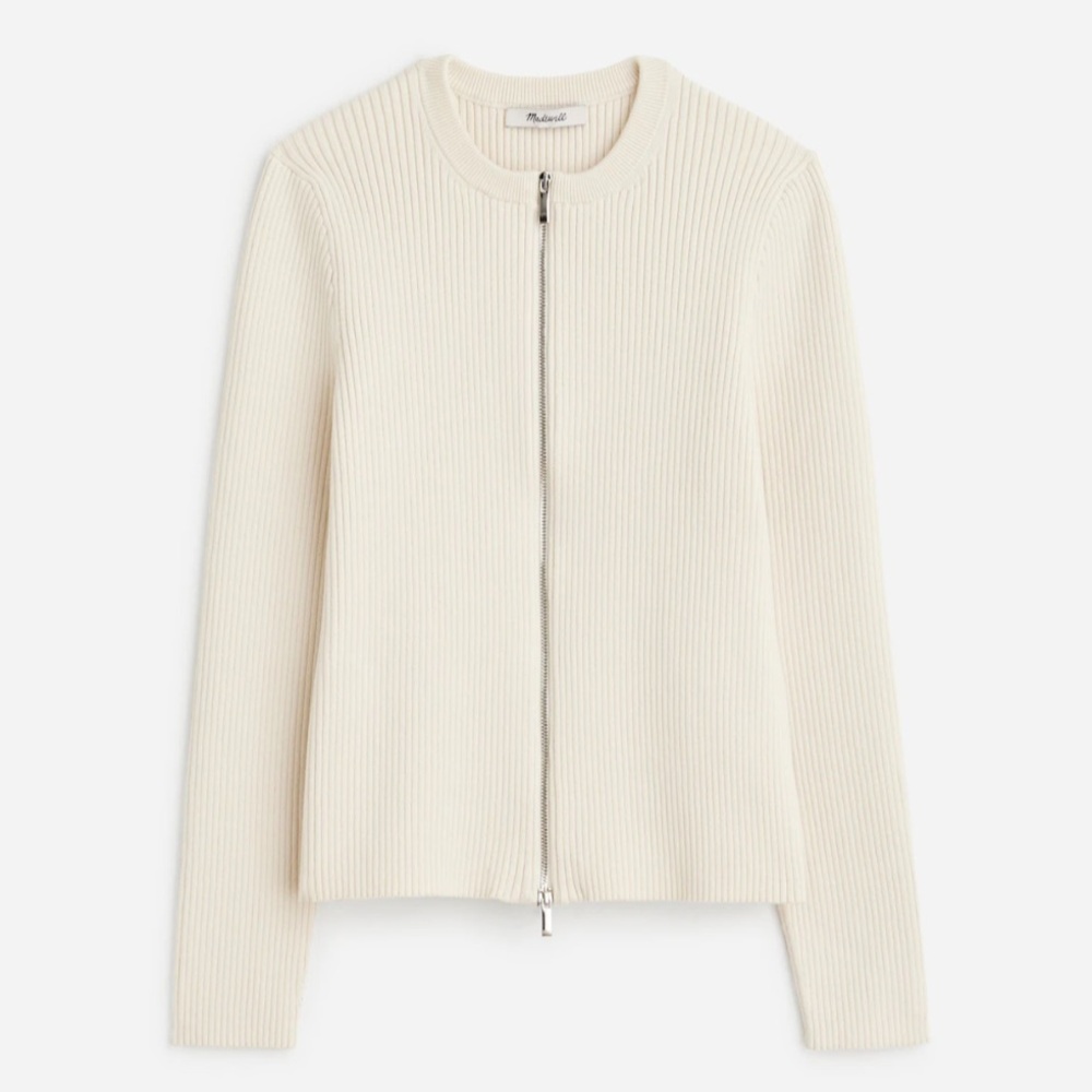 NWOT Zip front ribbed cardigan